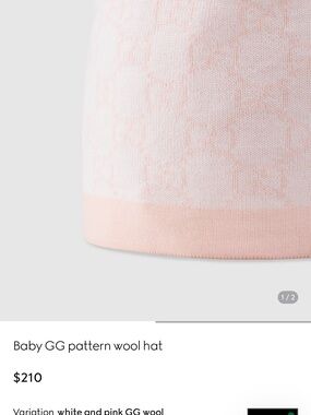 Gucci Pink Baby Beanie with Signature Tag